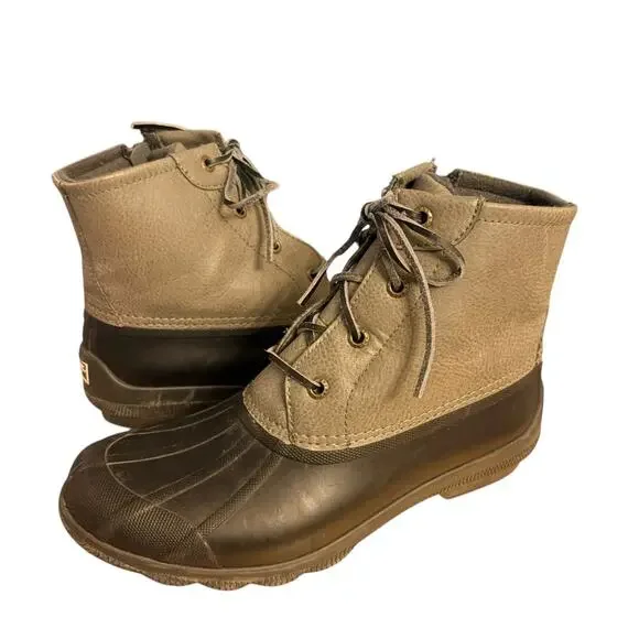 Sperry Women's Saltwater Waterproof Duck Boots Black/Grey Sz 7 - Picture 6 of 10